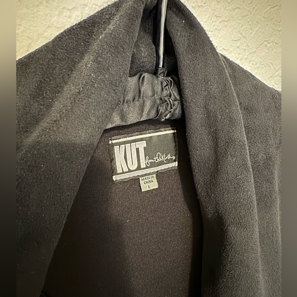 Faux suede, and faux leather jacket/blazer with stretch - Picture 2 of 3